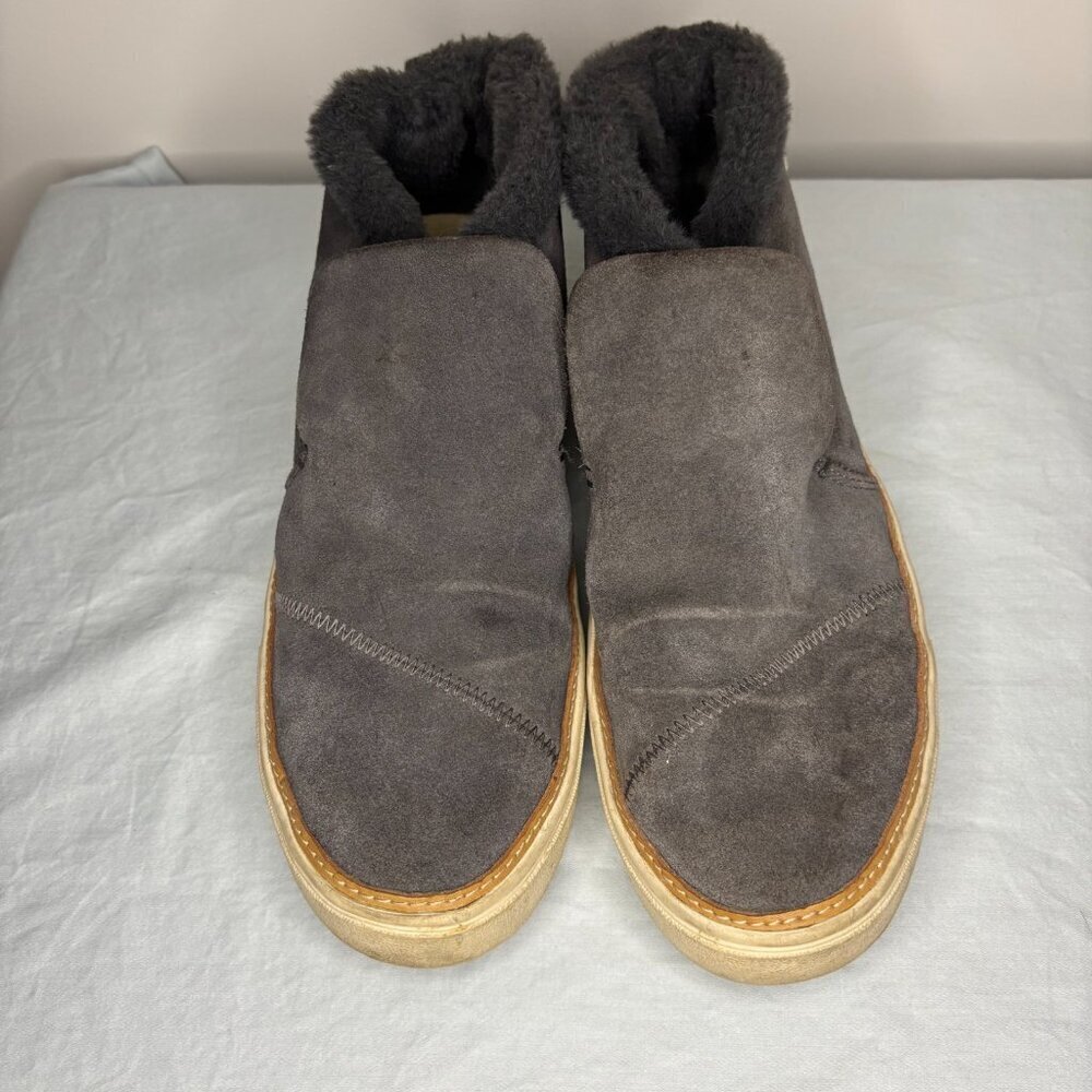 TOM'S Fleece Lined Paxton Sneaker Womens 7.5 Gray Soft Cushion